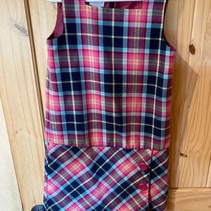 Talbots kids pink plaid jumper size 6X